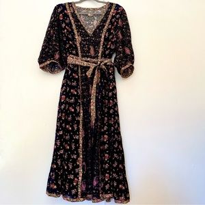 La Vie Rebecca Taylor Floral Print Maxi Dress Size L